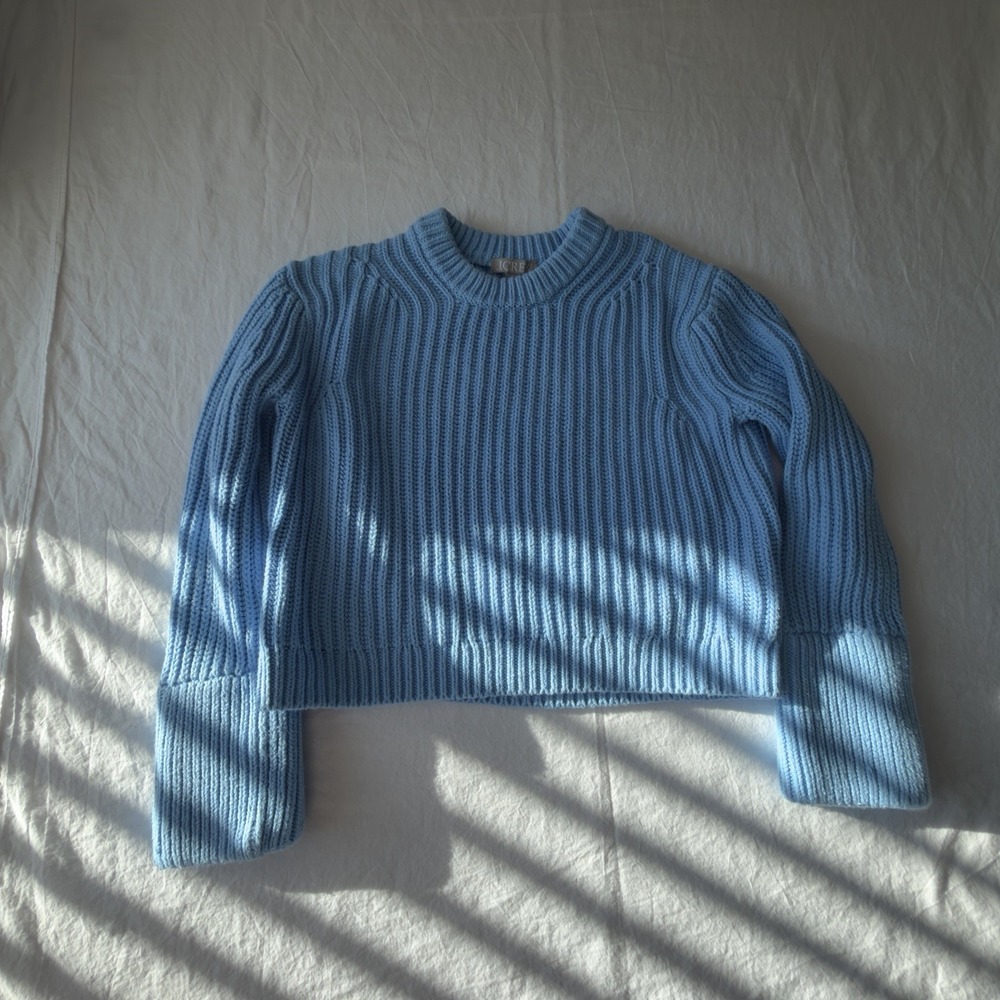 J. Crew Women's LS Blue sweater - Waist Length - Size Small
